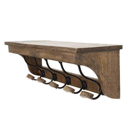 Wandkapstok 70x17x17 cm hout bruin