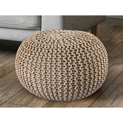 Pouf Ø 55 x 37 cm gebreid gerecycled katoen