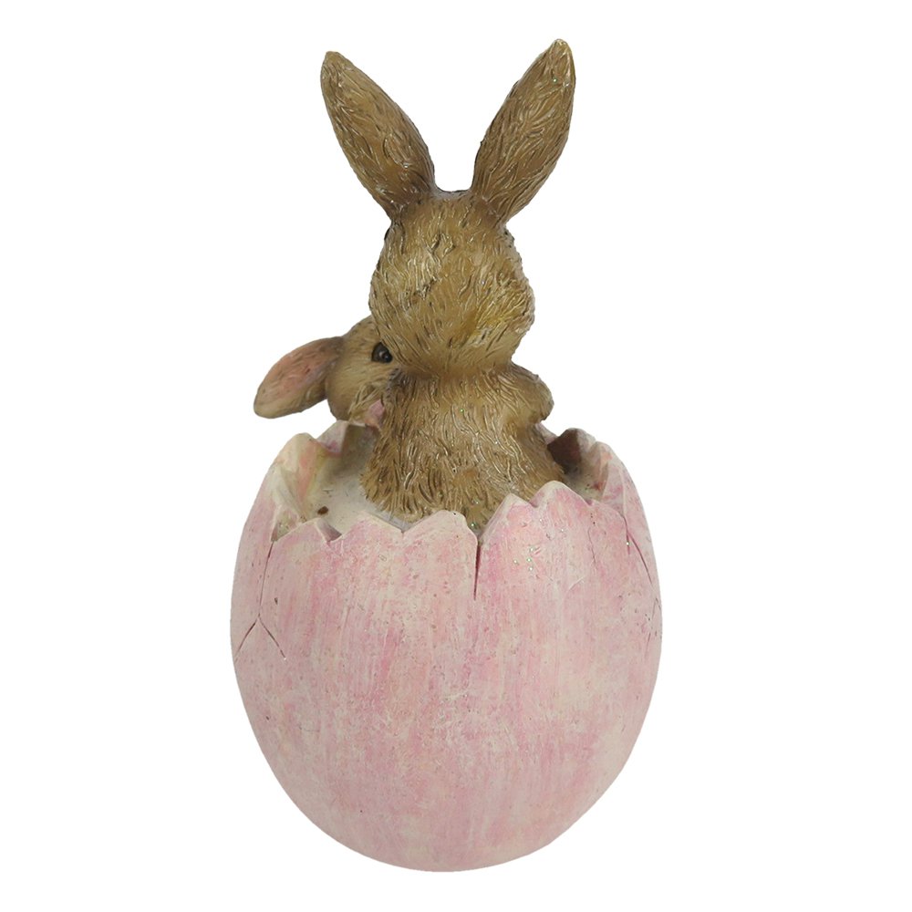 Beeld Konijn 10 cm Bruin Roze Kunststof Woonaccessoires