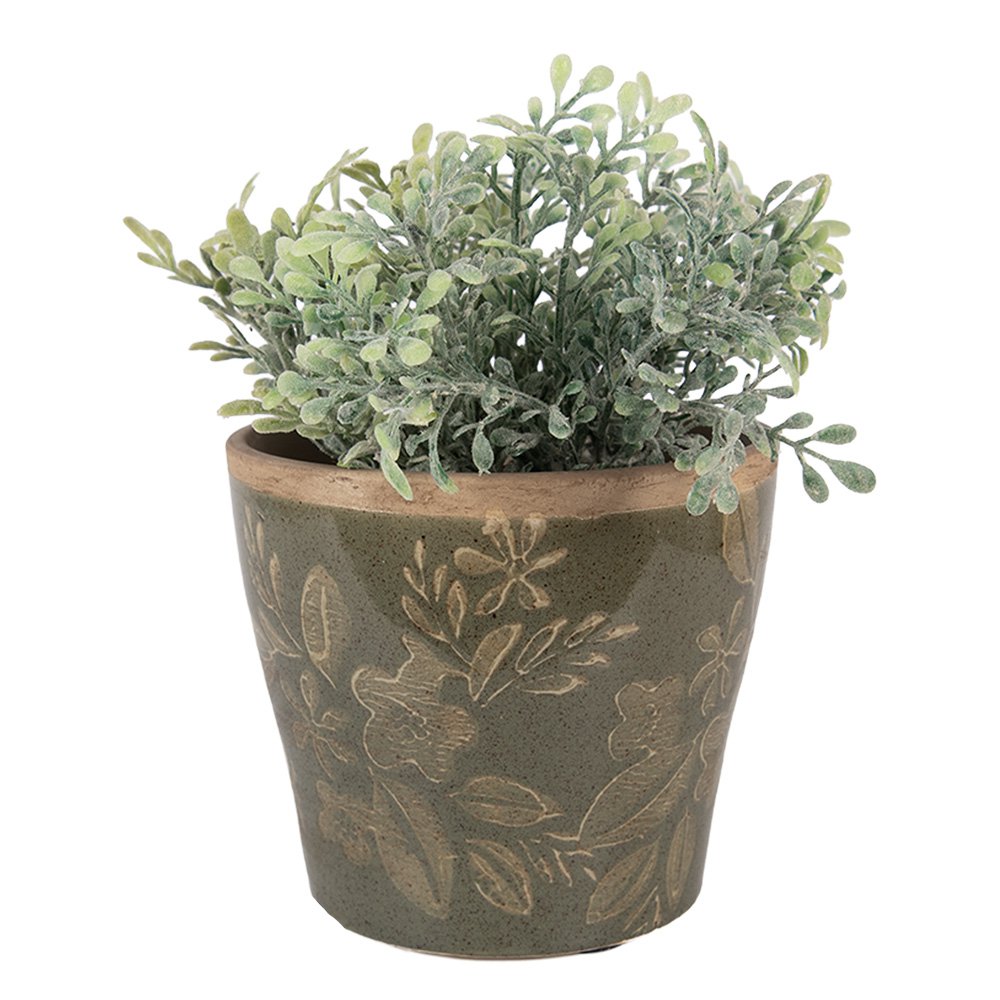 Bloempot Ø 12x10 cm Groen Keramiek