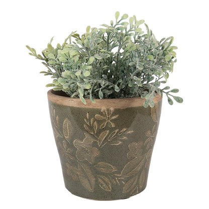 Bloempot Ø 12x10 cm Groen Keramiek