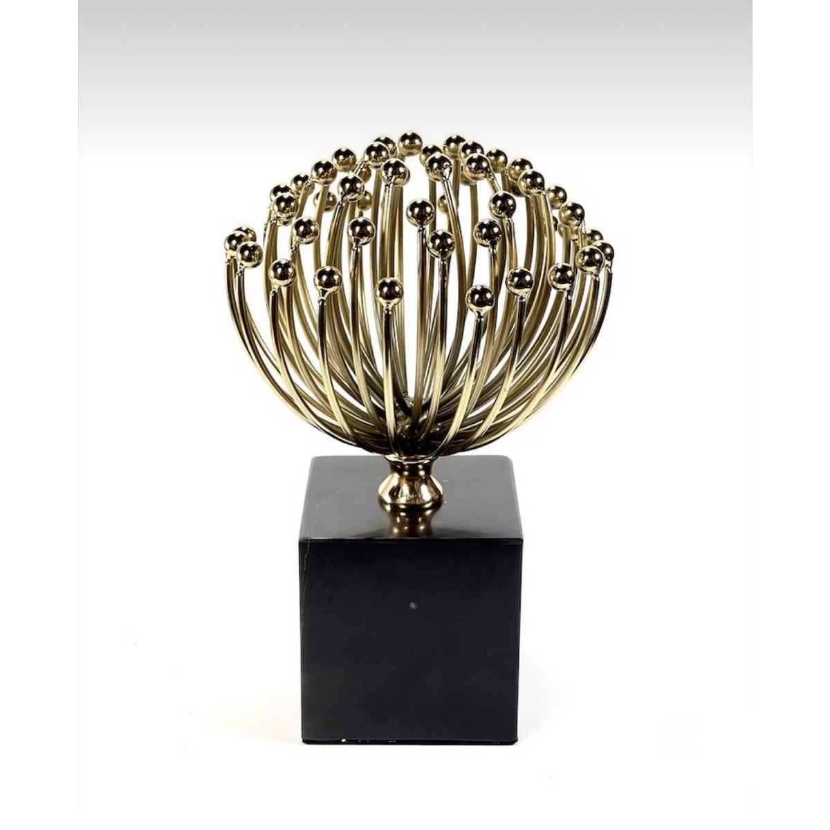 Bloemdecoratie metaal goud zwart 26x23 cm