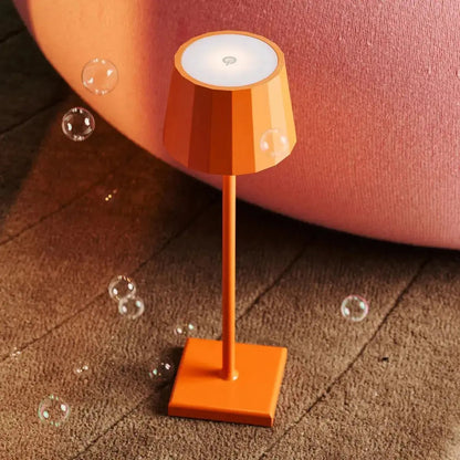 Tafellamp oranje metaalijzer draadloos dimbaar 38 cm