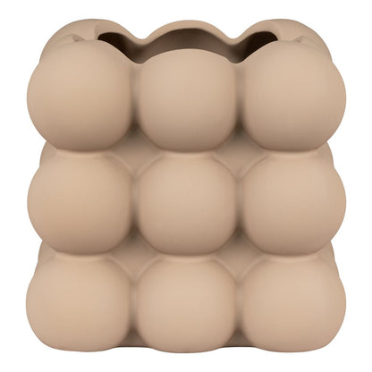 Bloempot - Bloempot in keramiek, bruin, 13,5x13,5x13 cm