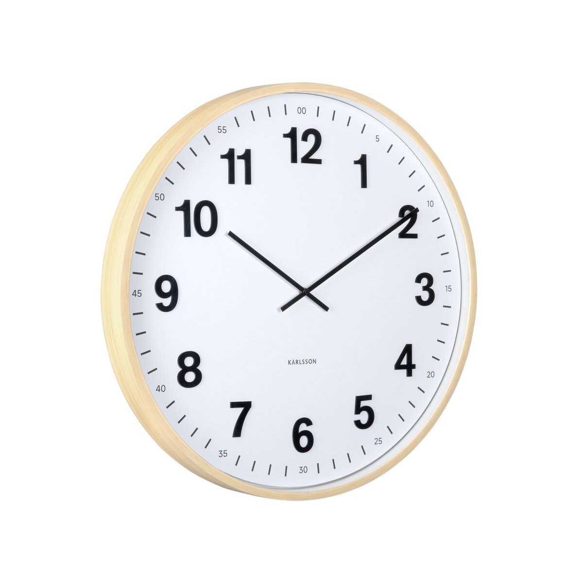 Wandklok 60 cm beige plastic