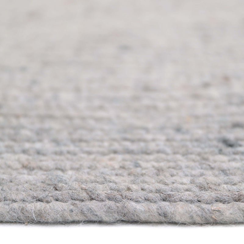 Vloerkleed rond 160 cm grijs wol katoen