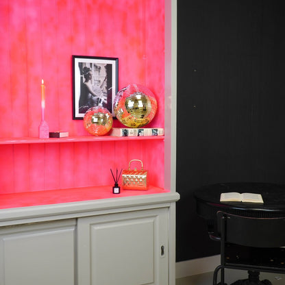 Kersthanger discobal foam roze goud 30x30x30 cm