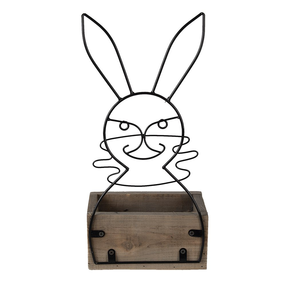 Bloempot konijn hout bruin