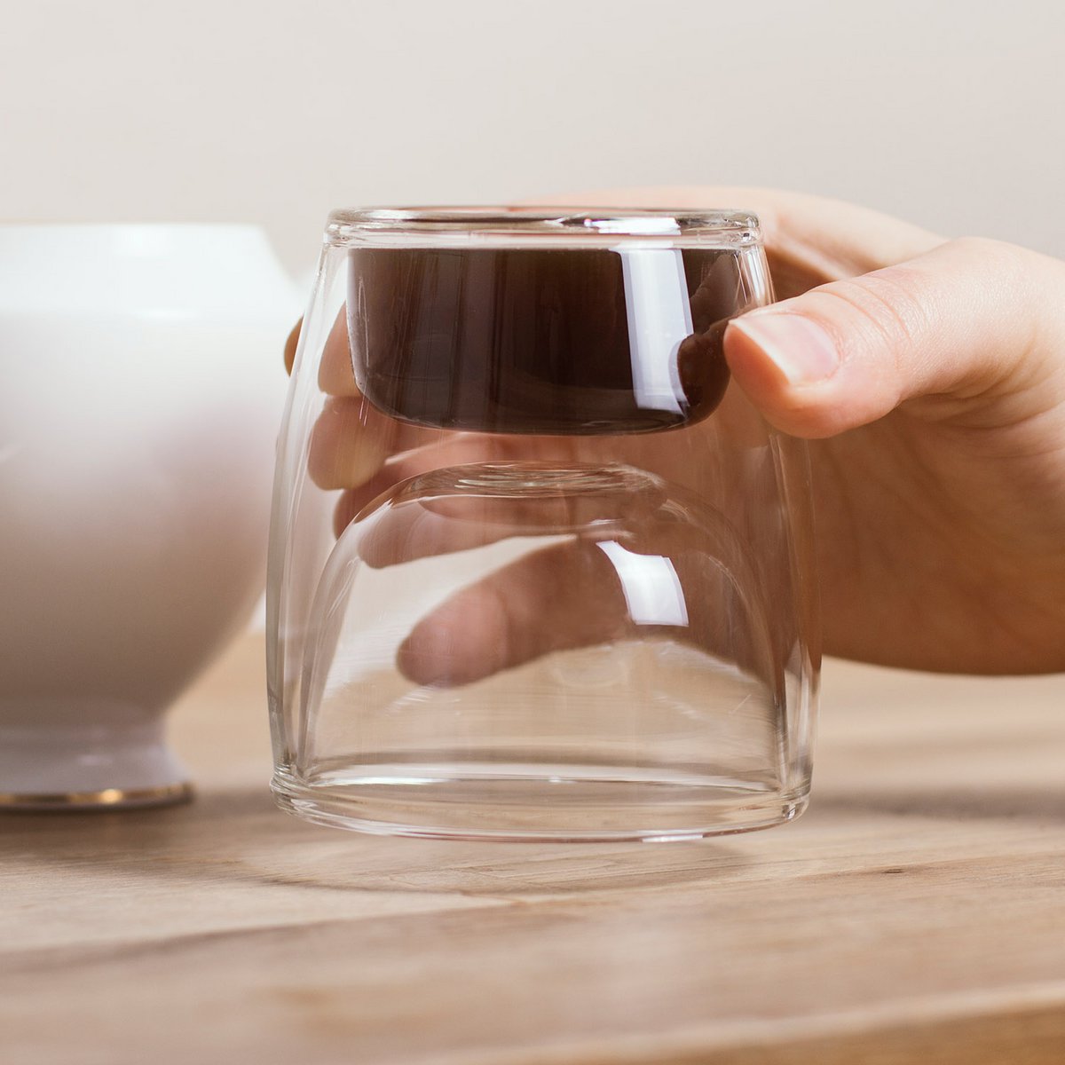 Espressokop 2-in-1 omkeerbaar keramiek glas