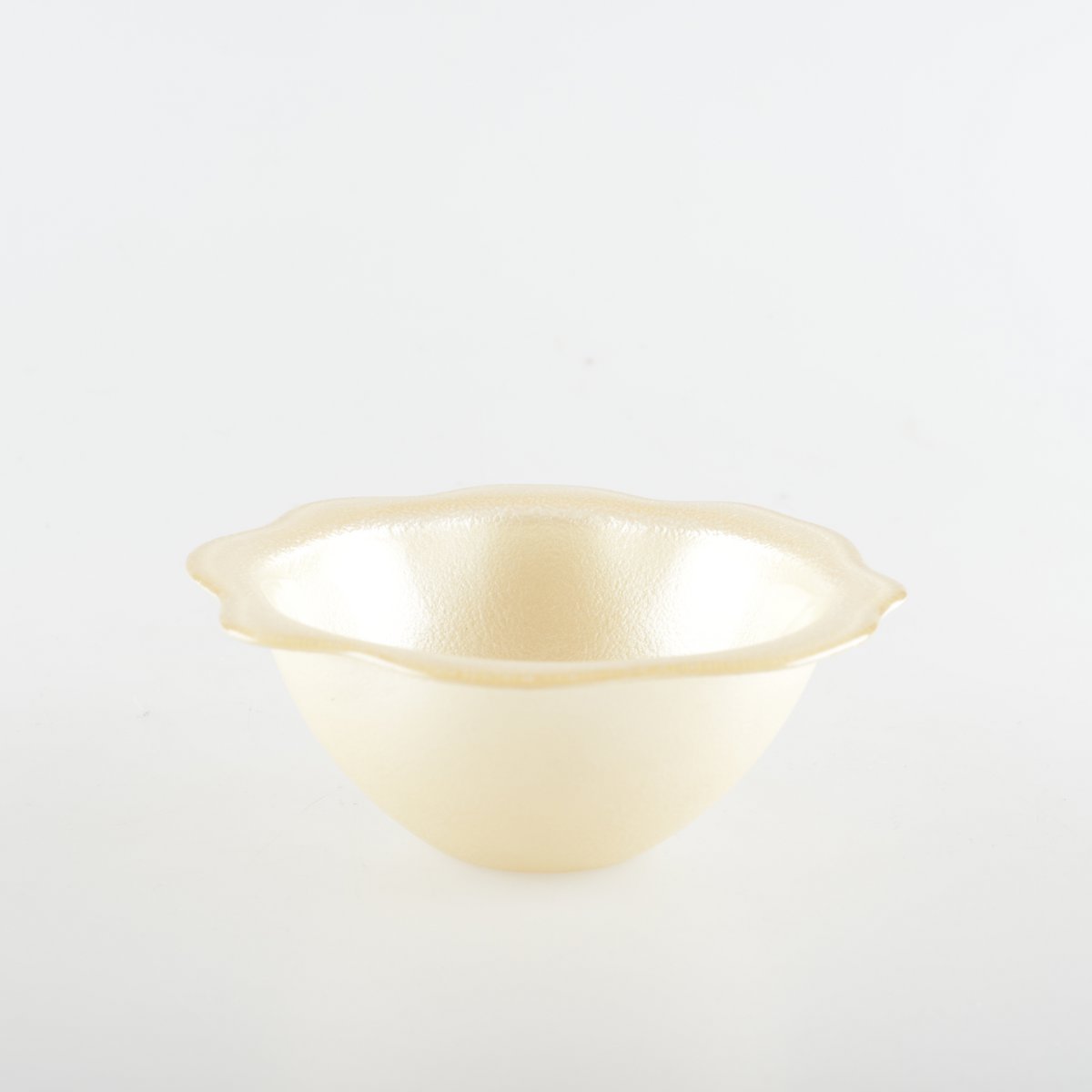 Soepkom vanille bloemvorm 16.5 cm glas keramiek
