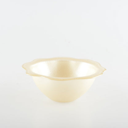 Soepkom vanille bloemvorm 16.5 cm glas keramiek