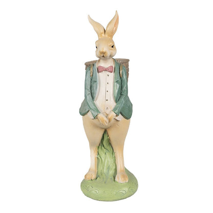 Konijnenbeeld 30 cm bruin groen polyresin