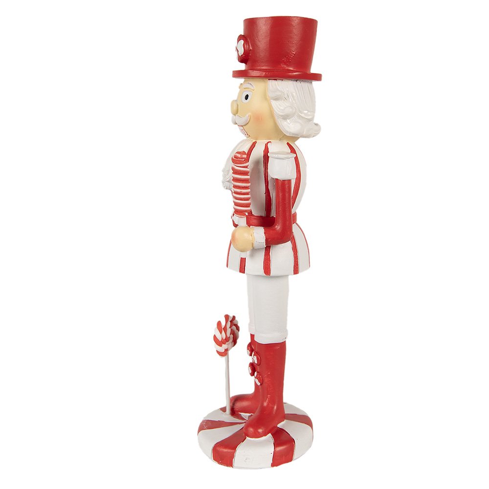 Notenkraker beeld 23 cm rood wit polyresin