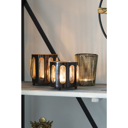 Tealight holder Ø 14x13 cm Brown Iron Tealight holder