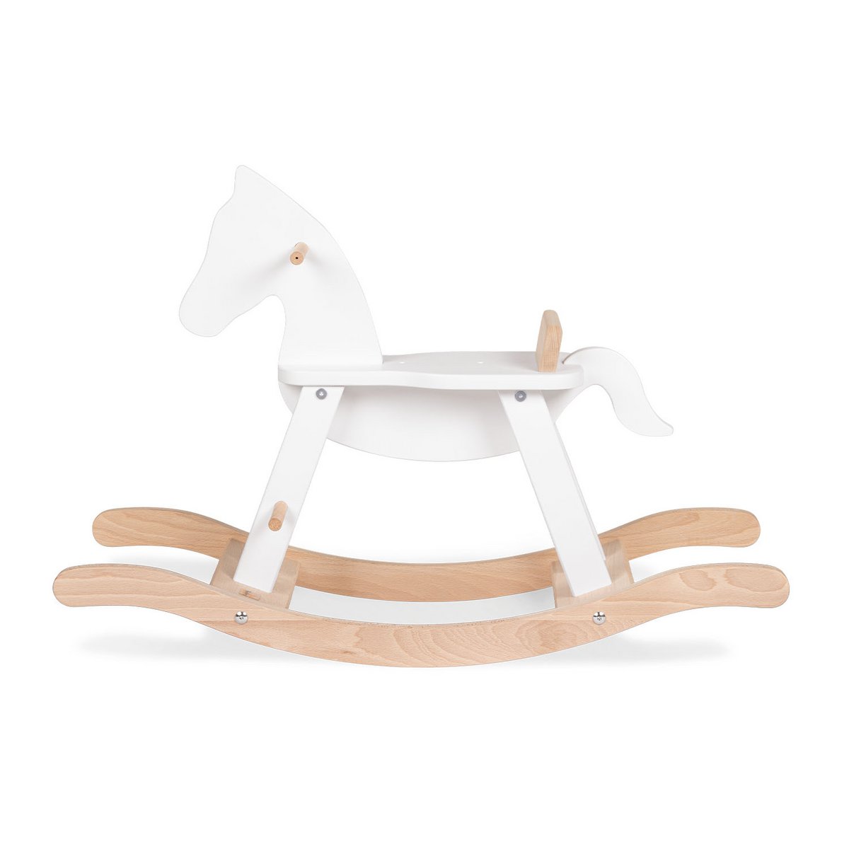 Rocking Horse "Pinolino" with ring, white/natural