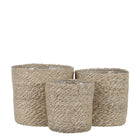 Plantenmand set jute crème 3 stuks Ø12-16 cm