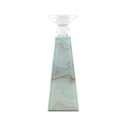 Kandelaar 9x9x27.5 cm marmerlook glas