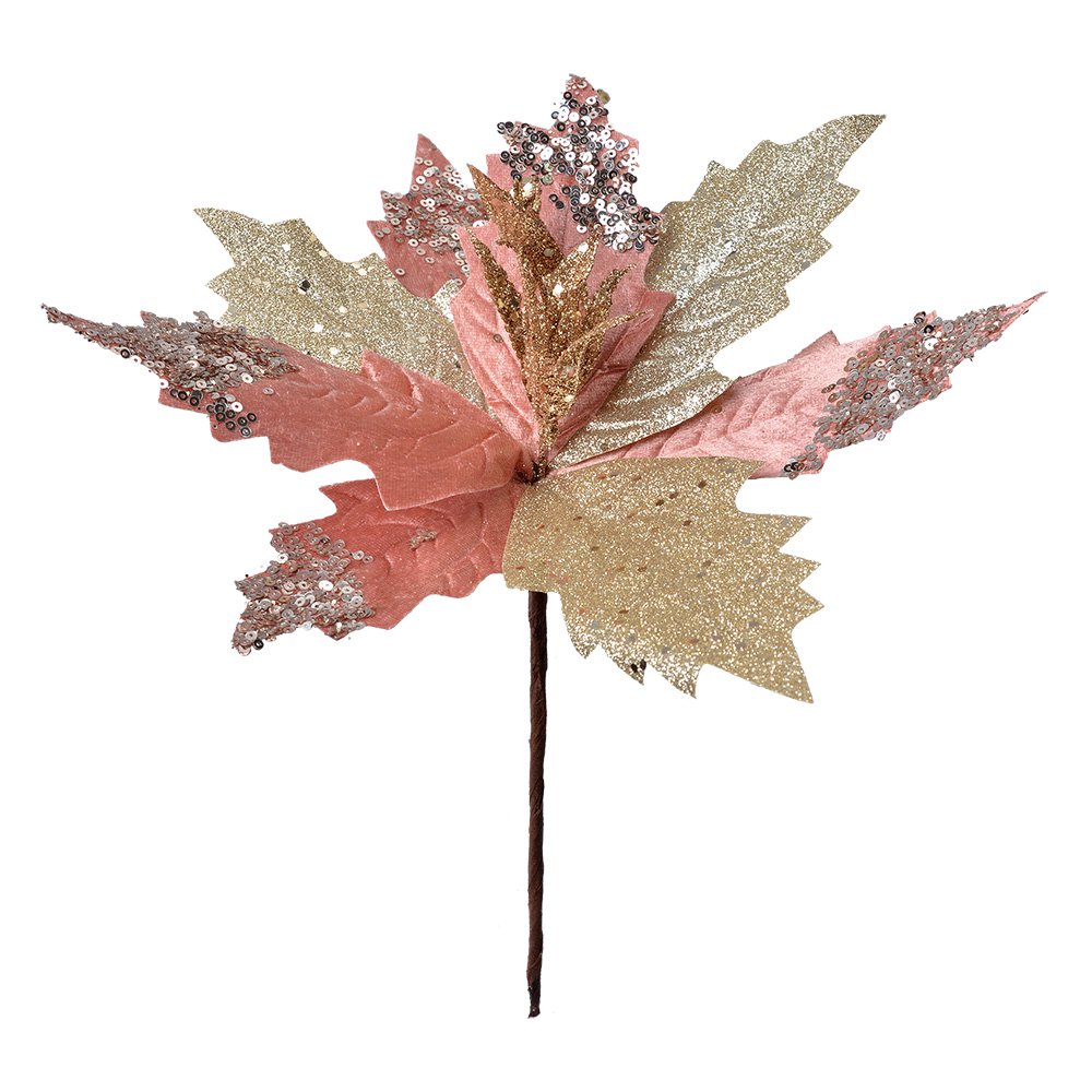 Kunstplant kerstster Ø 30 cm roze kunststof