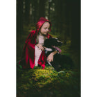 Roodkapje cape rood velours pailletten 62-65 cm