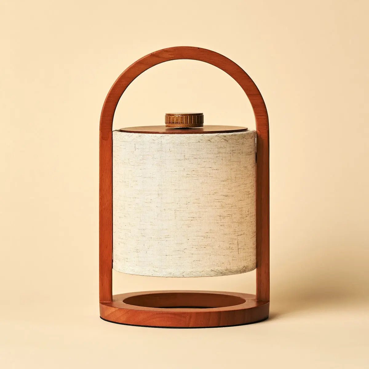 Tafellamp rubberwood Ø18x27 cm dimbaar draadloos