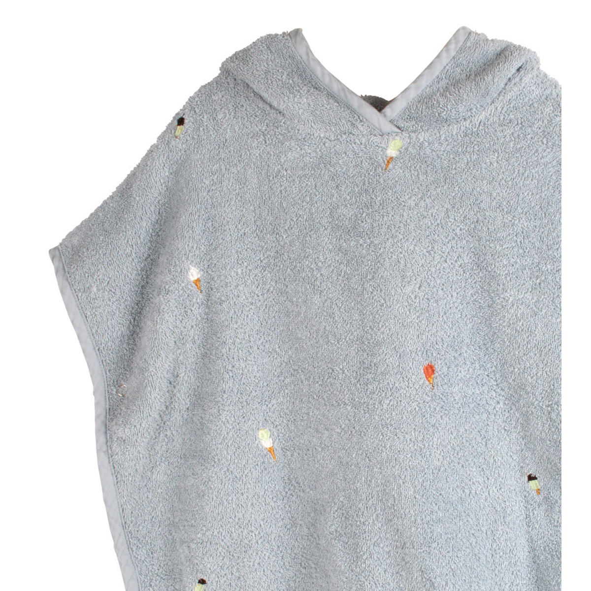 Strandponcho biologisch katoen parelblauw