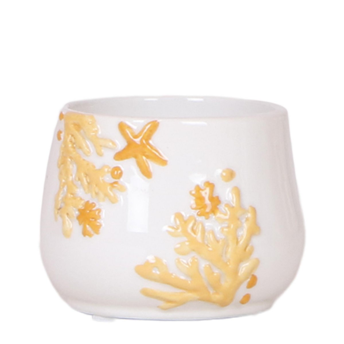 Compacte Keramische Sierpot Geel Ø6 cm