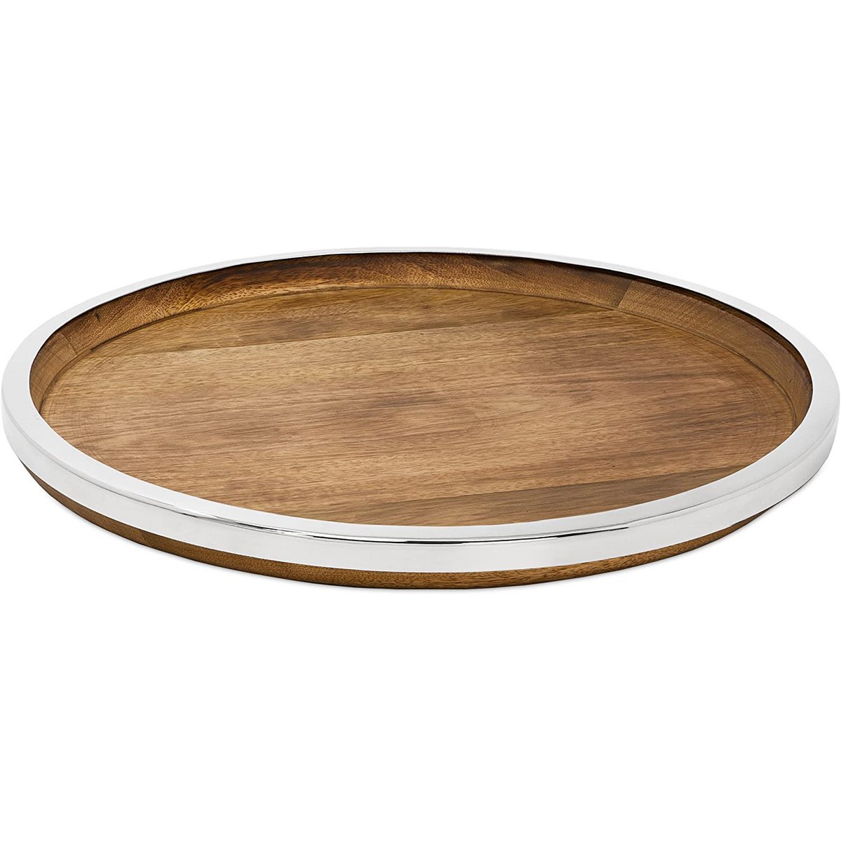 Dienblad mangohout roestvrij staal 40 cm