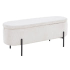 Bedbank 110x40x44 cm beige met opbergruimte