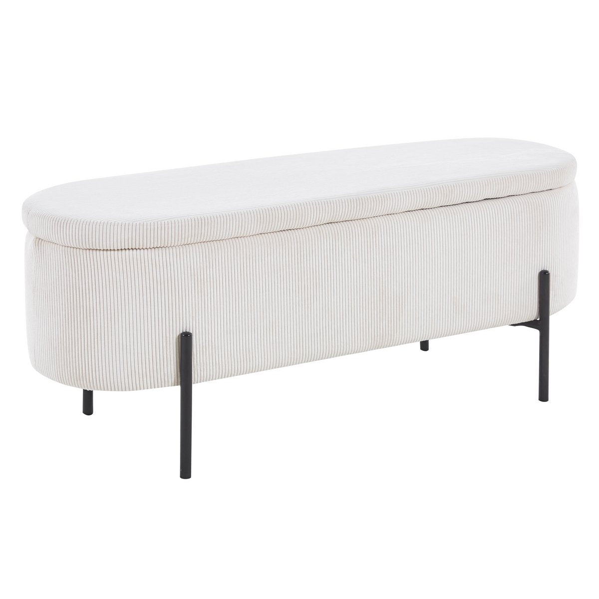 Bedbank 110x40x44 cm beige met opbergruimte