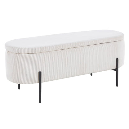 Bedbank 110x40x44 cm beige met opbergruimte