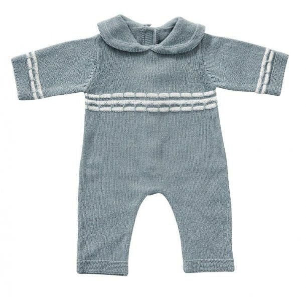 Baby suit blue knitted 45cm