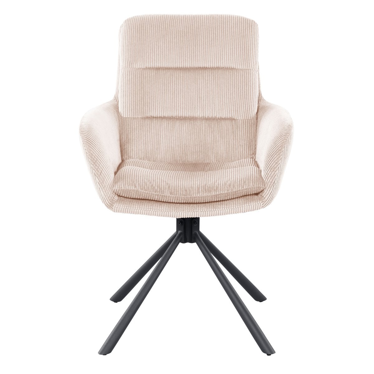 Fauteuil corduroy look beige 60x64x89 cm