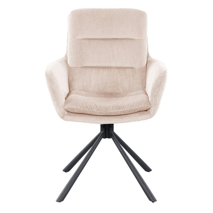 Fauteuil corduroy look beige 60x64x89 cm