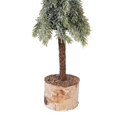 Kunstkerstboom mini 10x35 cm groen hout