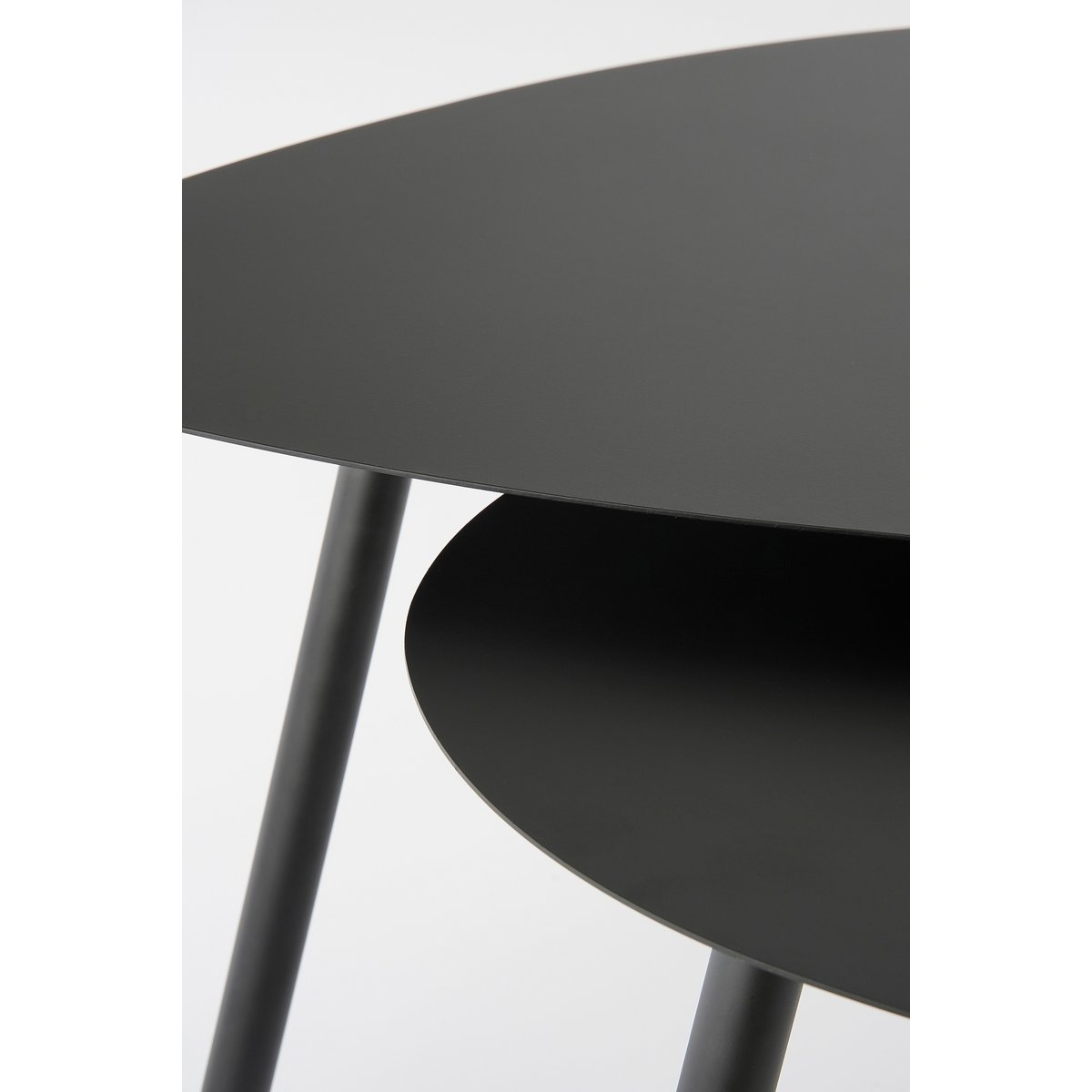 Bijzettafels set 2 zwart metaal L80 B60 H47 cm