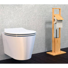 Toiletset toiletrol- en toiletborstelhouder 30x21x82 cm bamboe