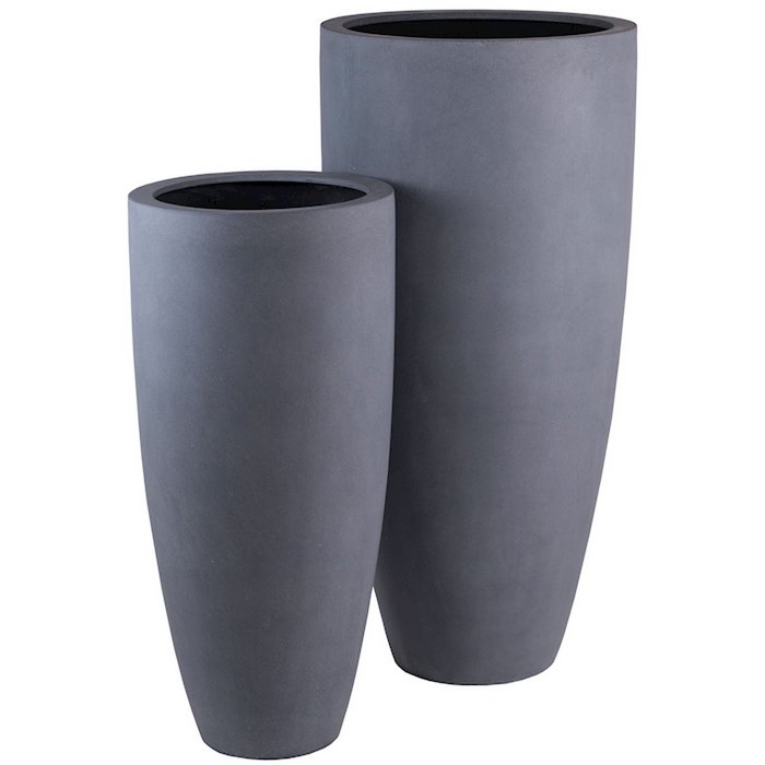 Plantenpot fiberstone Ø36.5xH80 cm grijs