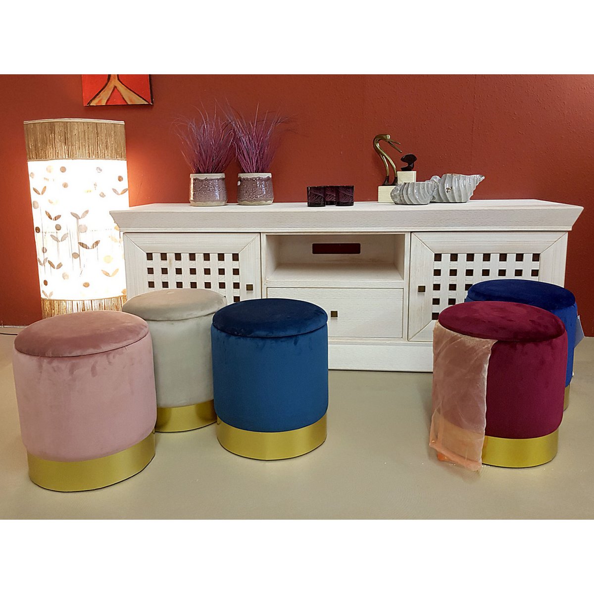 Ottomane met opbergruimte 31x38 cm velours