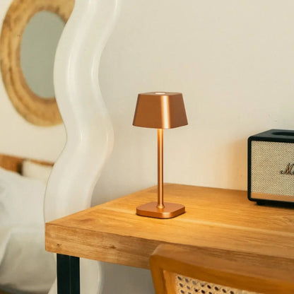 Tafellamp koper oplaadbaar dimbaar 30 cm