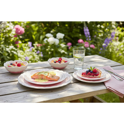 Plate with pink rim Capri 26x26x3cm