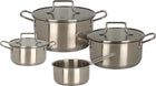Excellent Houseware Stainless Steel Pan Set - 4 Saucepans + 3 Lids