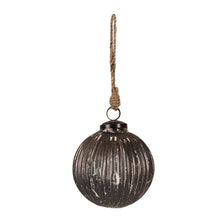 Kerstbal 10 cm grijs glas