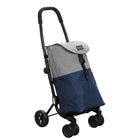 Boodschappentrolley 43.5L blauw grijs inklapbaar