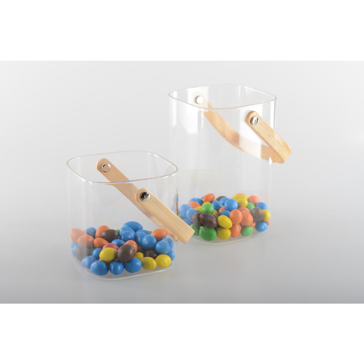 IJsemmer glas 11,5x11x11cm met houten handgreep