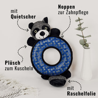Hondenspeelgoed wasbeer 47 cm met pieper