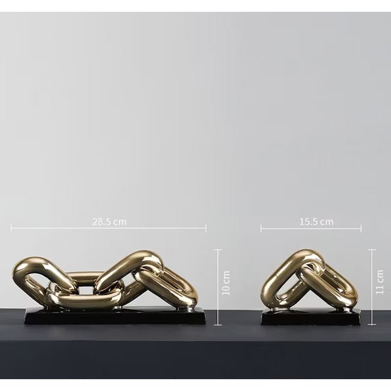 Keramiek sculptuur goud zwart 28,5x18 cm