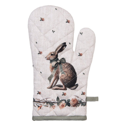 Oven Mitt 18x30 cm Beige Cotton