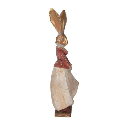 Decoratiebeeld konijn 15x13x46 cm goudkleurig kunststof
