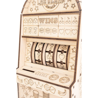 Eco Wood Art (EWA) DIY 3D Mechanische Houten Puzzel, One-Armed Bandit, 4585, 25,3x11,7x13,6