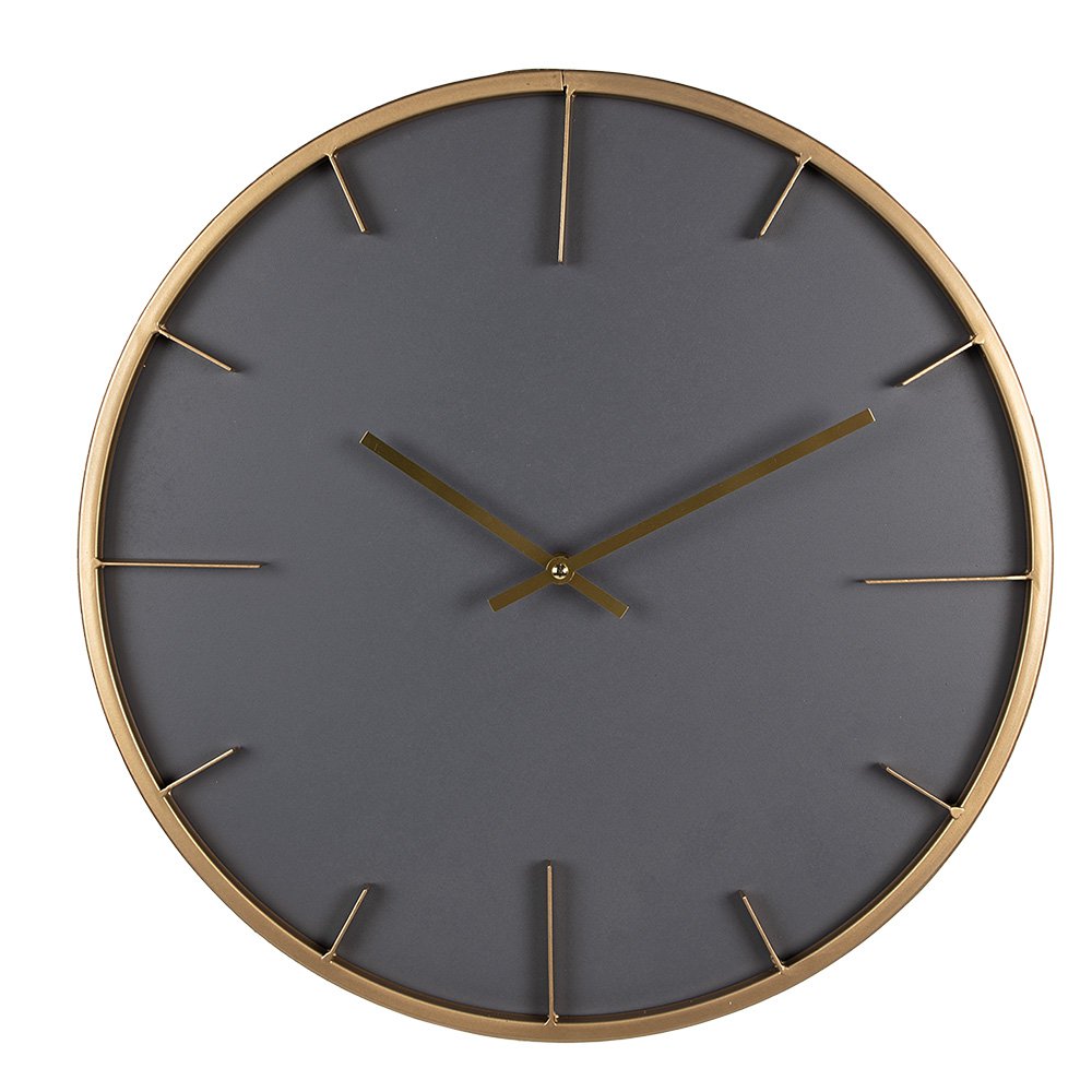 Wall Clock Ø 45 cm Grey MDF Wall Clock